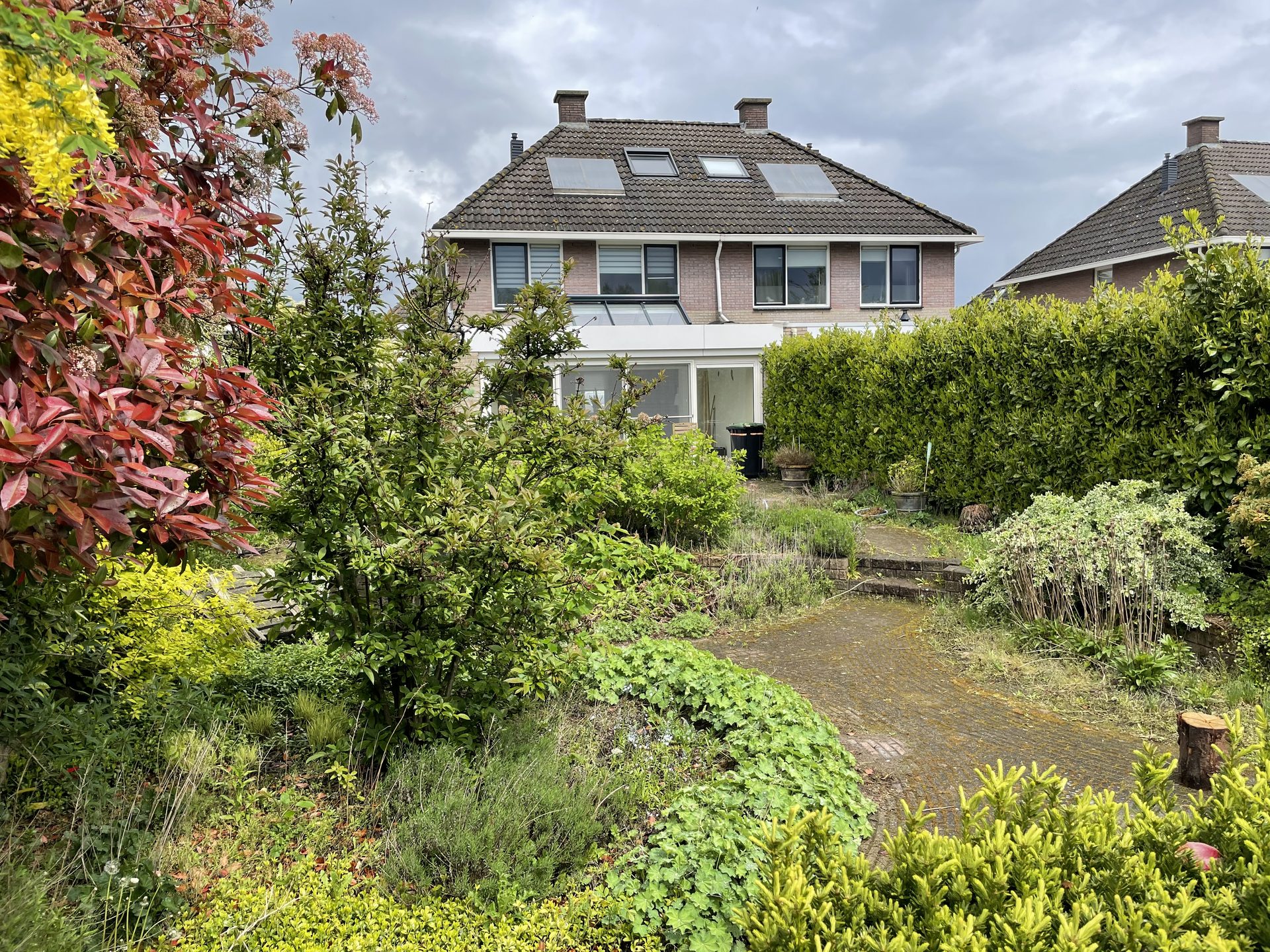 Bestaande achtertuin vóór de renovatie in Coevorden