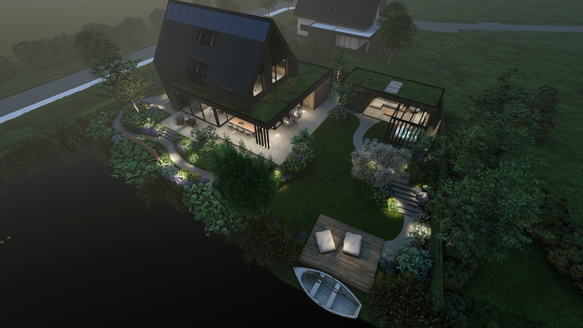Overzicht van het tuinontwerp van Studio Meulenberg
